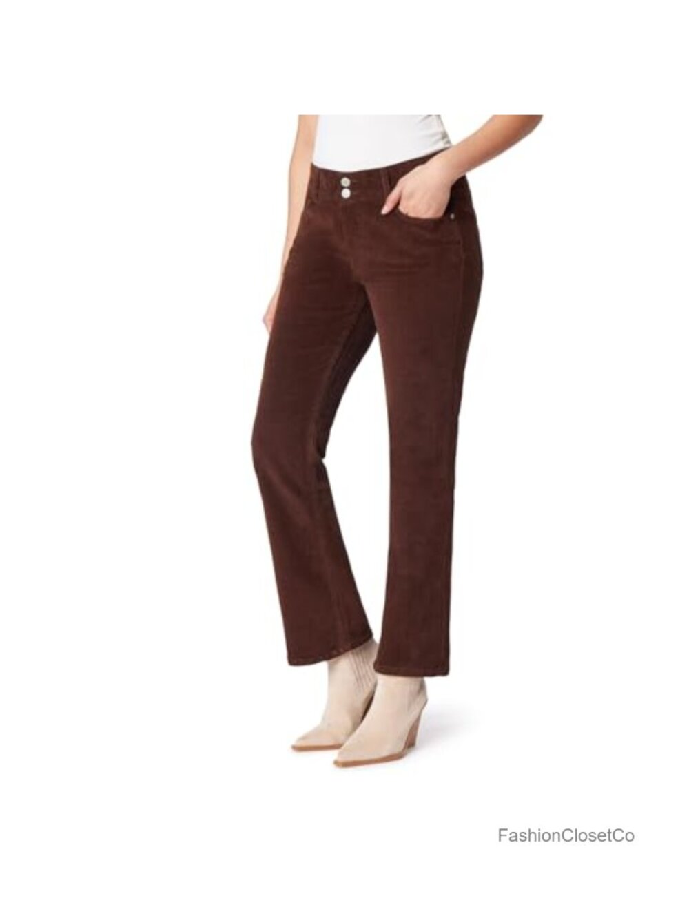 Women's Curvy Bootcut Corduroy Pants Cotton Blend Stretch Casual
